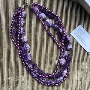 4 Strand Purple Necklace